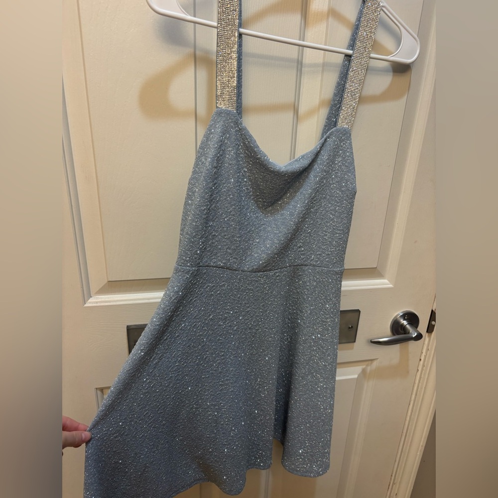 Windsor Strapless Glittering Blue Dress